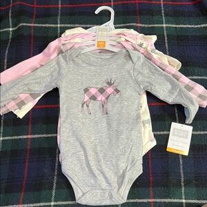 5 Piece Hudson Baby Long Sleeve Bodysuit-3-6 months-NWT